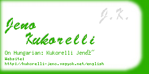 jeno kukorelli business card